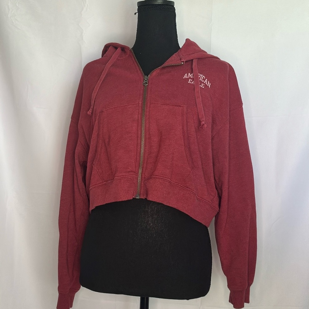 AE CROPPED ZIP UP HOODIE